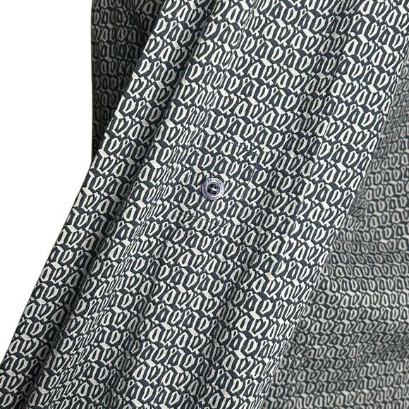 French Connection Black Long Sleeve Button Up Dress Shirt Size L Roll Tab - Picture 11 of 12